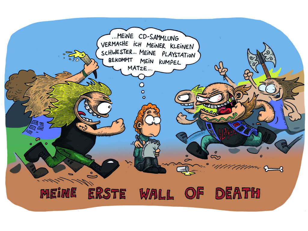 Ein kleiner Metal Guide Wall of Death Cartoon Alistration